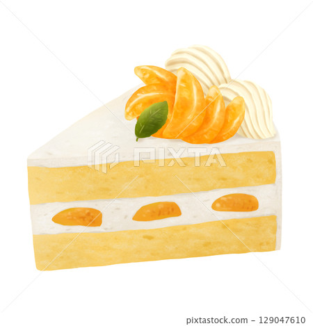 Orange shortcake with lots of oranges 129047610