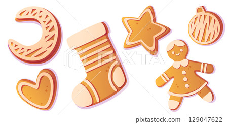 Gingerbread cookie set Gingerbread cookie set 129047622