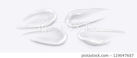White gel cosmetic smears 129047687