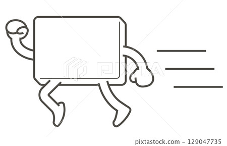 Illustration of a running white board 129047735