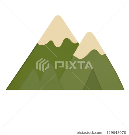 flat icon in black and white style mountains 129048078