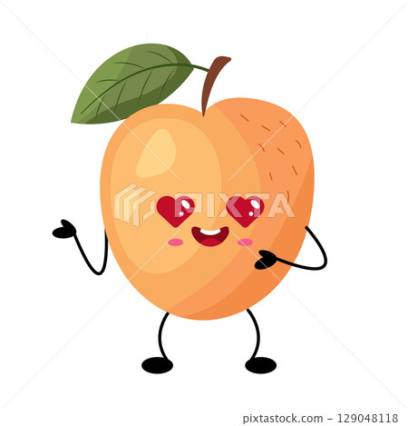 Peach Fruit Vector Illustration. Fruit Icon Concept Isolated. Flat Cartoon Style Suitable for Web Landing Page, Banner, Flyer, Sticker, Card Peach Fruit Vector Illustration. Fruit Icon Concept Isolated. Flat Cartoon Style Suitable for Web Landing Page, Banner, Flyer, Sticker, Card 129048118