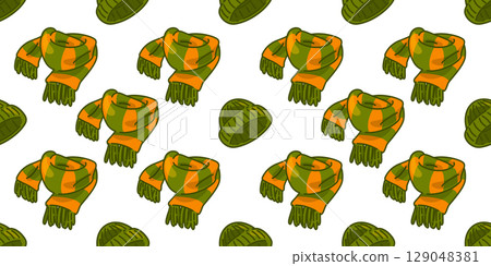 Seamless Scarf and Hat Pattern Design Seamless Scarf and Hat Pattern Design 129048381
