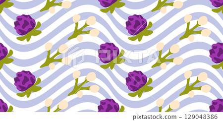 Seamless Clover Bud Flower Pattern 129048386