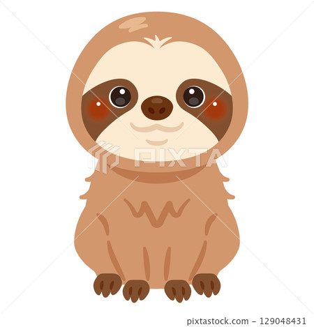 Illustration of a sitting sloth 129048431