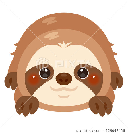Illustration of a sloth lying face down Illustration of a sloth lying face down 129048436