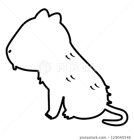 Line drawing of a sitting Nutaria lying sideways Line drawing of a sitting Nutaria lying sideways 129048546