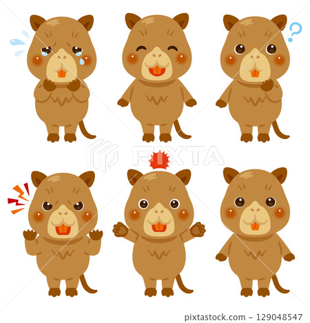 Nutaria character illustration facial expression set Nutaria character illustration facial expression set 129048547