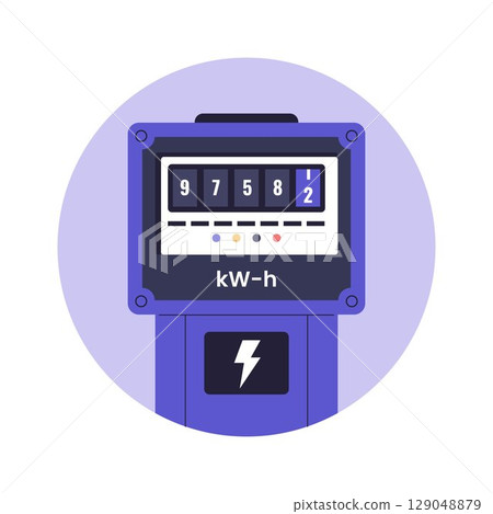 Flat Vector of Electricity Meter Illustration Flat Vector of Electricity Meter Illustration 129048879