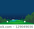 高爾夫球場的夜景 129049036