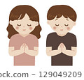 一對夫婦一起祈禱的插圖 129049209