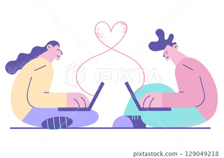 Online dating, remote communication, technology concept 129049218