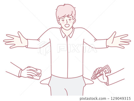 The Frustration of Being Financially Broke Illustrating Various Financial Struggles The Frustration of Being Financially Broke Illustrating Various Financial Struggles 129049315
