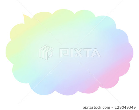 Speech bubble: Hand-drawn watercolor style speech bubble: Rainbow gradient 129049349