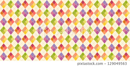 Autumn colored argyle pattern seamless background design 129049563