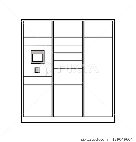 公寓大樓內快遞箱、快遞櫃、快遞箱使用場景示意圖 129049604