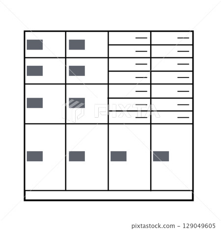 Illustration of delivery boxes in apartment buildings, delivery lockers, and delivery box usage scenes Illustration of delivery boxes in apartment buildings, delivery lockers, and delivery box usage scenes 129049605