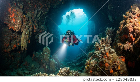 水生的 水下 在水中 129049832