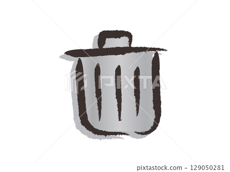 Brush-drawn icon "Trash can (dust box, delete, clean, trash bin)" Brush-drawn icon "Trash can (dust box, delete, clean, trash bin)" 129050281