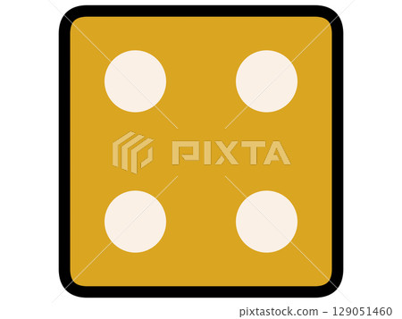 Simple and chic yellow dice illustration material 129051460