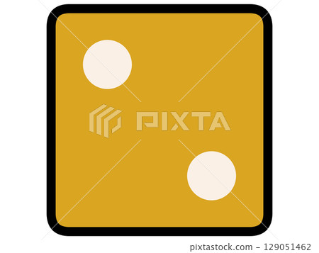 Simple and chic yellow dice illustration material 129051462