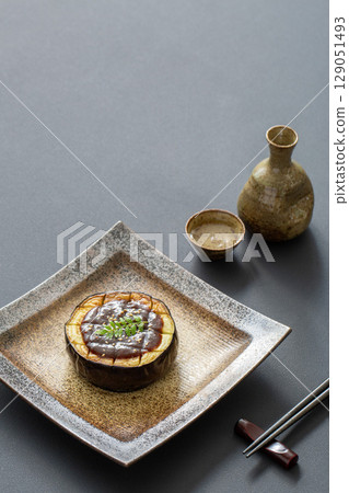 Eggplant with miso sauce and sake Eggplant with miso sauce and sake 129051493