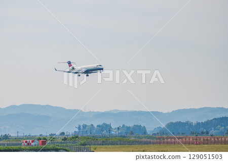 passenger plane landing 129051503