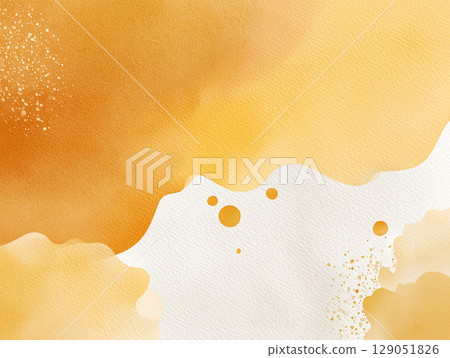 Bright and refreshing yellow-orange watercolor art Bright and refreshing yellow-orange watercolor art 129051826