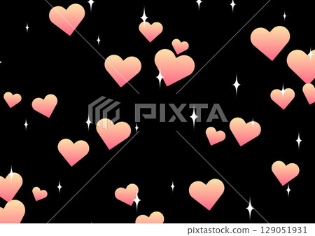 Cute background with pink hearts and glitter Cute background with pink hearts and glitter 129051931