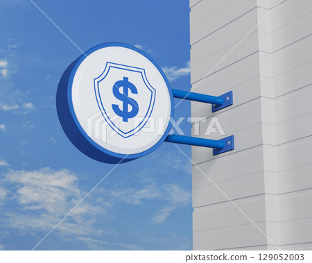 Business money insurance and protection concept, 3D rendering 129052003