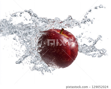 新鮮蔬菜漂浮在濺水中的特寫圖像 129052024