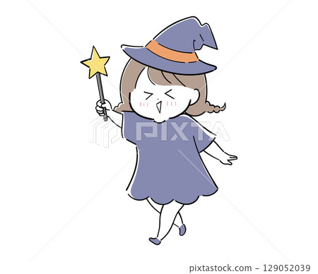 穿著女巫服裝的女孩 129052039