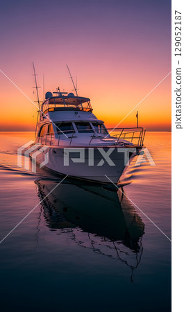 A cruiser dyed in the morning glow 129052187