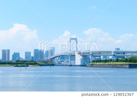 台場海濱公園的夏日風景 129052367