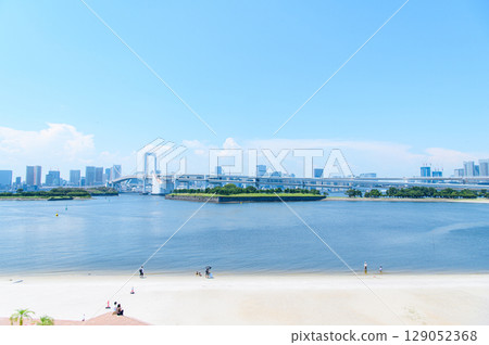 台場海濱公園的夏日風景 台場海濱公園的夏日風景 129052368