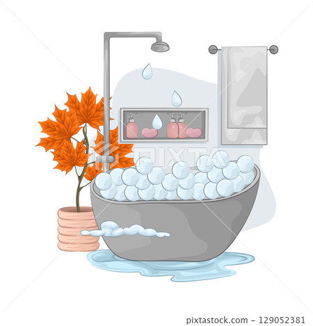 Illustration of Bathtub Illustration of Bathtub 129052381