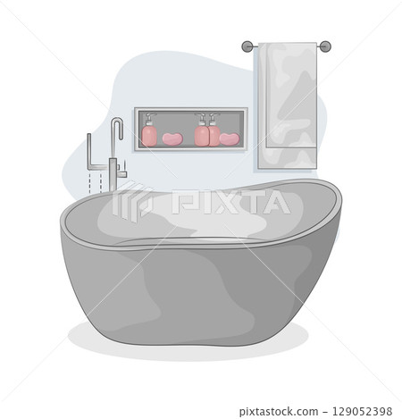 Illustration of Bathtub Illustration of Bathtub 129052398