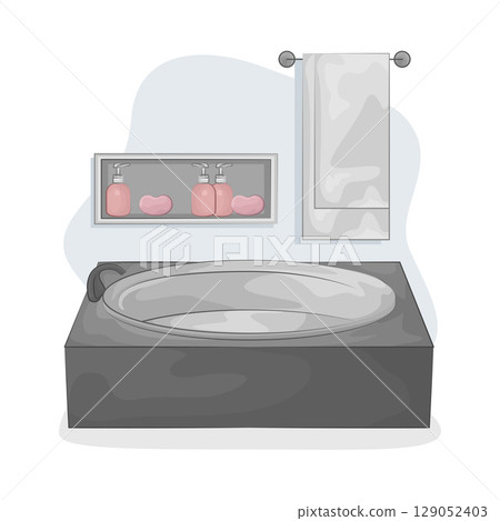 Illustration of Bathtub Illustration of Bathtub 129052403
