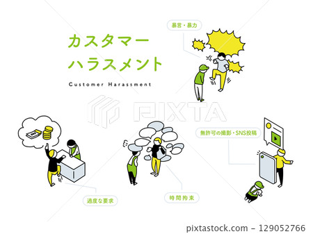 Customer harassment illustration set 129052766