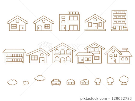 簡單的房子圖標集 129052783