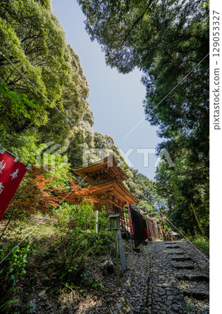 View of the grounds of Nichiryuhoji Temple. The pagoda donated by Hojo Masako 129053327