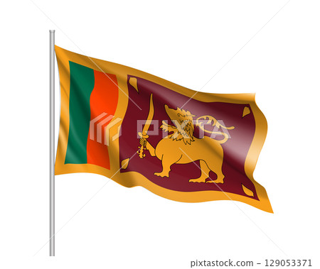 Sri Lanka flag, vector flat style 129053371