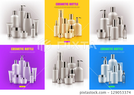 Realistic cosmetic container mockup Realistic cosmetic container mockup 129053374