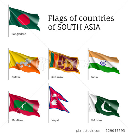 Flags of South Asian countries Flags of South Asian countries 129053393