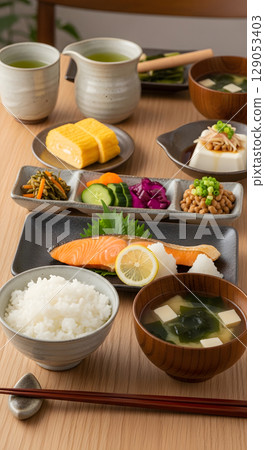 A delicious Japanese breakfast A delicious Japanese breakfast 129053403
