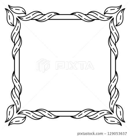 Floral frame in baroque style. Decorative curling plant. Floral frame in baroque style. Decorative curling plant. 129053637