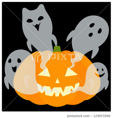 Halloween_Pumpkin and Ghost 129053846