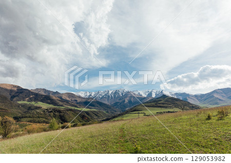 Beautiful landscape on the Caucasus Mountains from Armenia 129053982