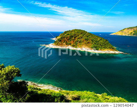 Beautiful sea in summer season Drone view 129054047