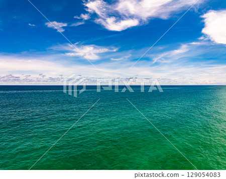 Beautiful sea in summer season Drone view Beautiful sea in summer season Drone view 129054083